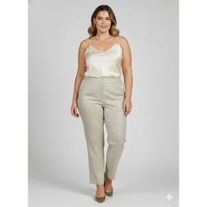 Talbots Petites Luxury Linen Blend Trousers - Luminous Beige - Size 10P - Chic